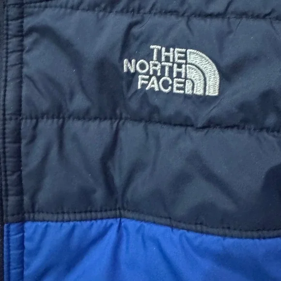 The North Face Royal Blue & Navy Kids Hooded Puffer Jacket - Picture 3 of 7